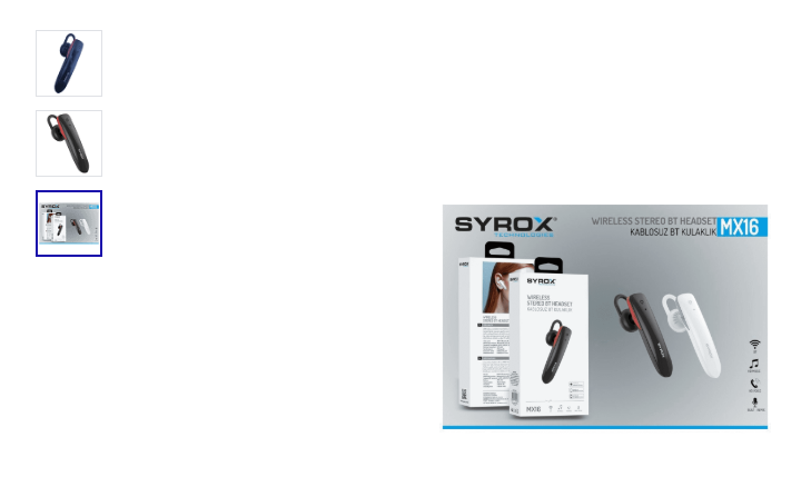 Syrox MX16 Bluetooth kulaklık